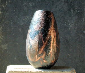 Egg Shaped Raku Vase